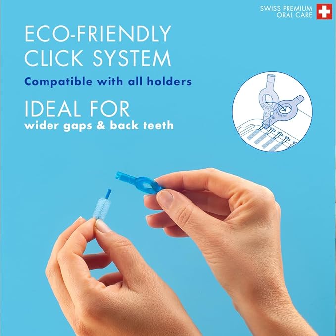 Curaprox Interdental Brush Set CPS 410 Perio – for Large Gaps & Gum Care | Includes 5 Brushes & Long-Handled Holder for Easy Reach | Swiss Made