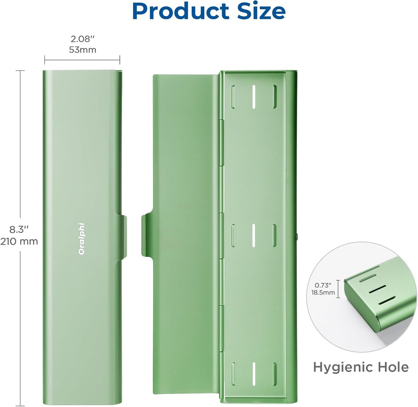 Wider Aluminum Toothbrush Travel Case, Portable Travel Toothbrush Holder, Durable Manual Toothbrush Box Container for Traveling, Bathroom, Camping, Business Trip-Not for 0.85oz Toothpaste, Green