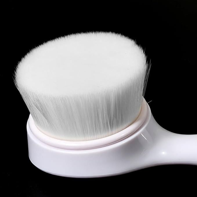 2 Pack Soft Bristle Facial Cleansing Brush for Deep Pore Cleaning, Face Exfoliating Scrub Brush for Face Cleansing Skincare Massaging (White)