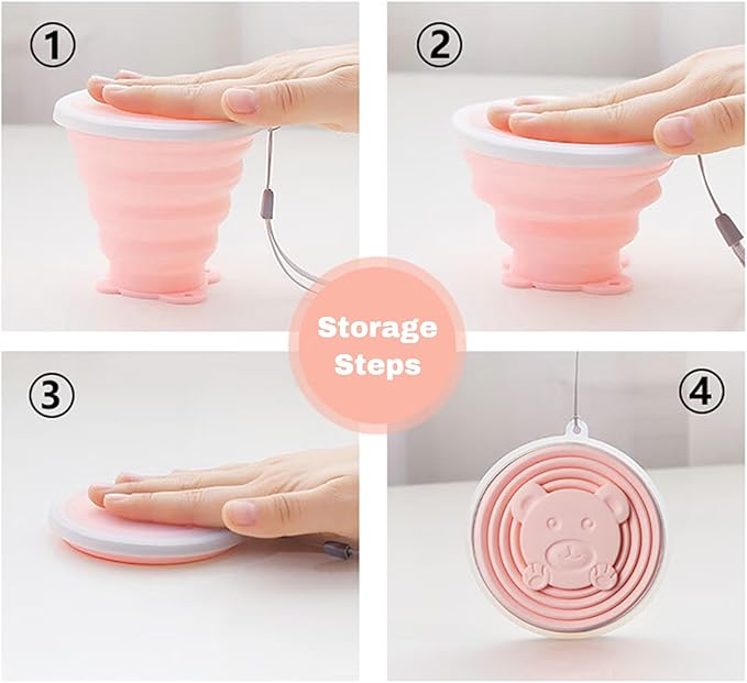 4Pack Collapsible Silicone Cup 320ml Portable Folding Travel Cup Leakproof, for Outdoor, Office, Camping 10.82oz