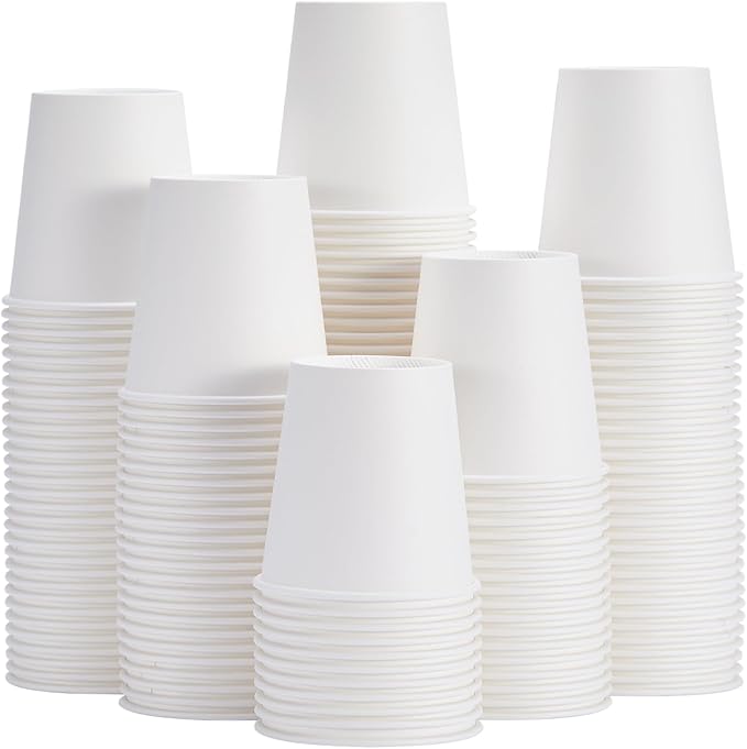 Lamosi 5 oz White Paper Cups 100 Pack, Small Paper Cups, 5 oz Disposable Bathroom Cup for Mouthwash, Parties, Picnics and Barbecues