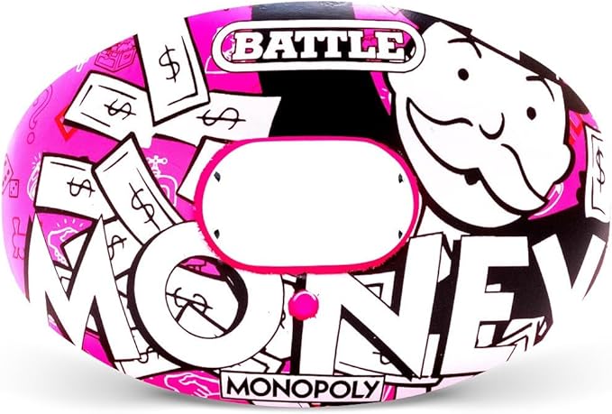 Battle Sports Oxygen Football Mouthguard - Football Mouth Guard with Strap, Superior Airflow & Better Performance, Maximum Breathability, Works with Braces (Money Man 3.0)