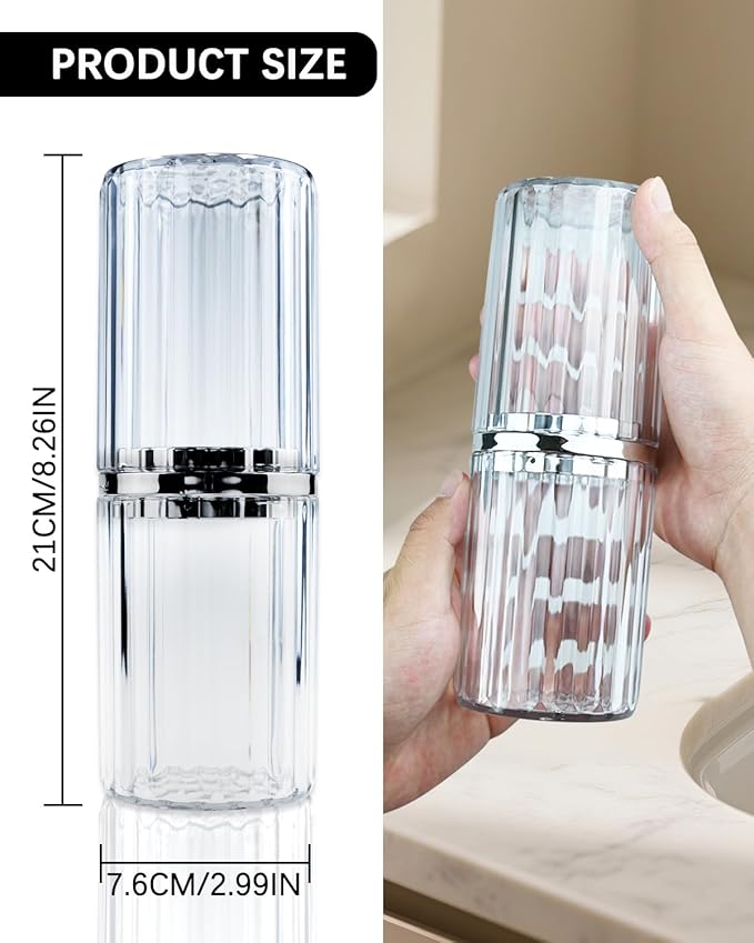 Travel Toothbrush Case, Travel Toothbrush Holder, Portable Toothpaste Storage Container for Business Trip School Camping Bathroom(Clear)