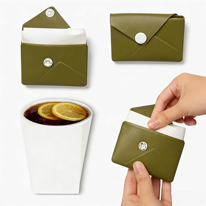 Silicone Collapsible Travel Cup, Portable Foldable Water Cup,Reusable Leak-Proof Design For Camping, Hiking, Sports.Card Bag Design For Easy Insertion Into Pockets (military green)