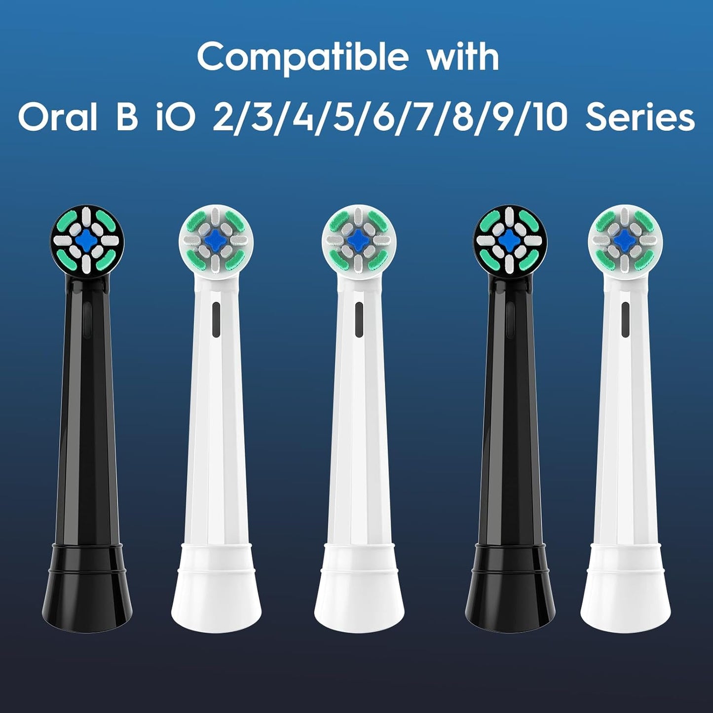 10 Pcs IO Replacement Heads Compatible with Oral B IO 2/3/4/5/6/7/8/9/10 Series Electric Toothbrush, Brush Heads Compatible with Oral B IO for Teeth Cleaning and Gum Protection (White)