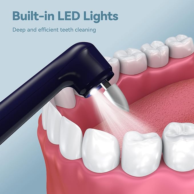 Tooth Polisher Electric Professional with USB Rechargeable, Tooth Polisher 5 Replacement Heads, IPX6 Waterproof for Adults &Kids