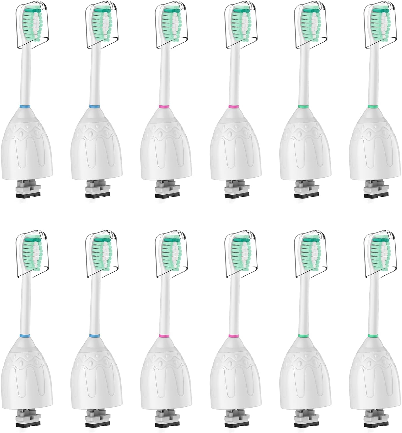 Toothbrush Heads for Philips Sonicare Replacement Brush Heads Medium Soft Dupont Bristles Electric Toothbrush Replacement Heads Fit E-Series Essence Xtreme Elite Advance and CleanCare, 12 Pack, White