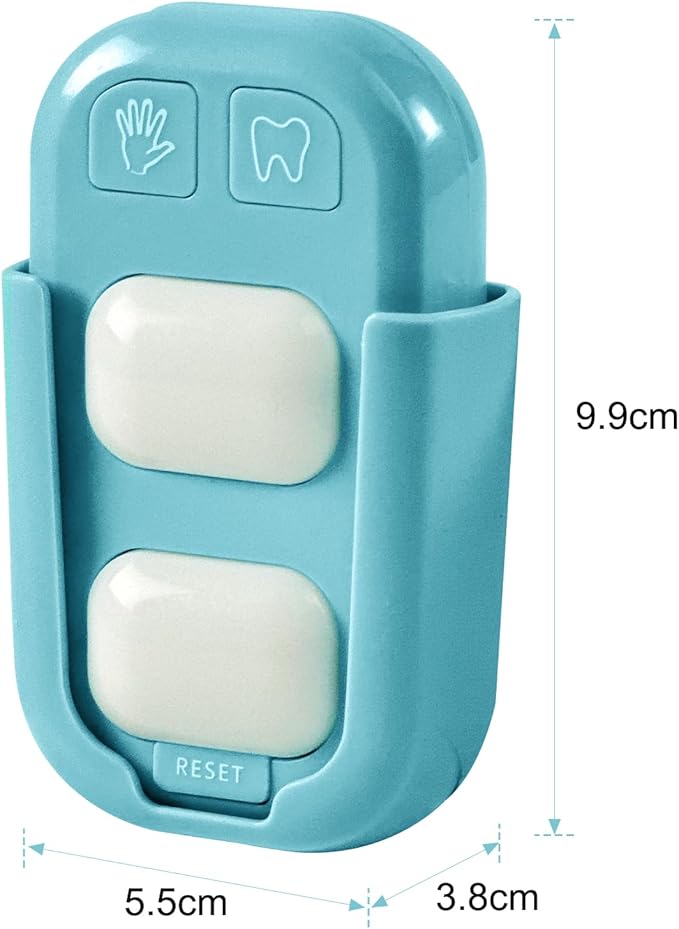 Kids 2 Minutes Teeth Brush and 20 Seconds Hand Washing Timer - Color Indicator Light Stick on Bathroom for Children Training Coach (Green)