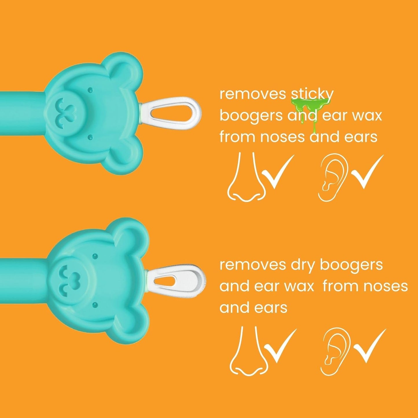oogiebear Infant-to-Toddler Training Toothbrush w/ 2-Pack Baby Nose Cleaner & Ear Wax Remover Tool Bundle, Case Included - Safe Tools for Newborns, Infants and Todders
