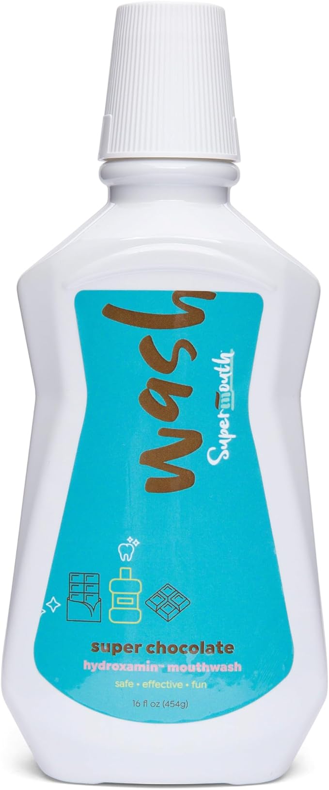 SuperMouth® Fluoride-Free Mouthwash – Nano-Hydroxyapatite, Vitamins D3 & K2, Prebiotics, Alkaline pH 8.5, Alcohol-Free, Freshens Breath, Safe Clean Ingredients, 4 Flavor Options