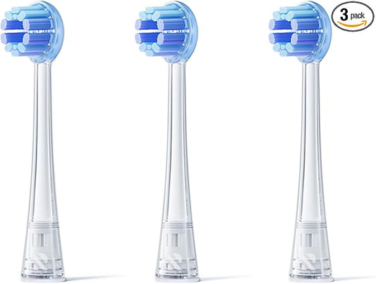 RANVOO AirJet II Original Replacement Head, Upgraded Jet Clean, 100% Plaque Removal, Conada Certified, White for Adult Protect Gum Orthodontic Teeth, 3 Packs, Power Whitening