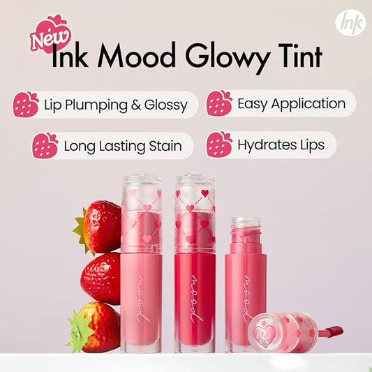 Peripera Ink Mood Glowy Tint | Lip-Plumping, Naturally Moisturizing, Lightweight, Glow-Boosting, Long-Lasting, Comfortable, Non-Sticky, No White Film (031 HONORABLE BERRY)