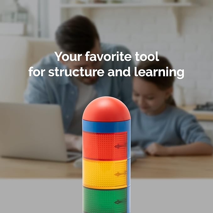 KADAMS Visual Timer for Kids with Audio Pre-Alarm - Traffic Light Alarm for Kids Toddler Teachers Classroom Home Time Management Tool 24hr Countdown Pause Memory Function