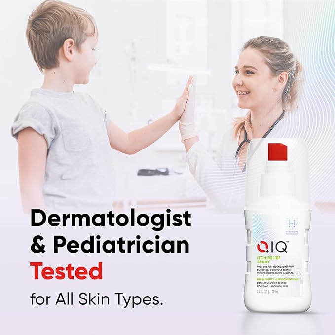 Itch Relief Spray – High Purity Hypochlorous Acid Spray, Fast Anti Itch Relief from Bug Bites, Rashes, Scrapes, Burns, and Helps Provide Relief from Eczema, Steroid & Alcohol-Free (3.4oz)
