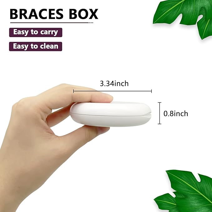 (2 Pack) Retainer Case,Solid Orthodontic Retainer Case-White