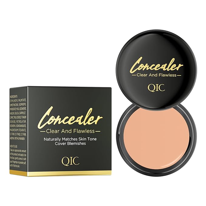 QIC Concealer,Natural Color Correcting Concealer for Women,Full Coverage Makeup for Face Eye Body,Nourishing Makeup for a More Even Complexion(Deep Skin Tone, 1.36 Fl Oz)