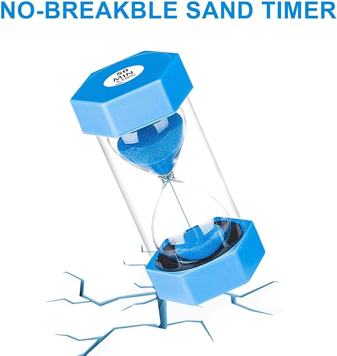 SuLiao Sand Hourglass Timer 50 Minutes,Unbreakable Plastic Sand Clock 50 Min,Colorful Sand Watch, Large Hour Glass Sandglass for Kids,Classroom, Games,Kitchen,Decoration