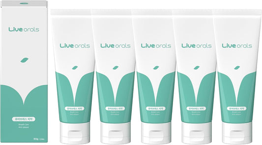Live Orals PureBreath Toothpaste 80g (Pack of 5)- Fluoride-Free, Odor Neutralizing, Enamel Strengthening, Gentle Cleaning, Mint Fresh, Naturally Derived Ingredients, Sensitive Teeth Friendly