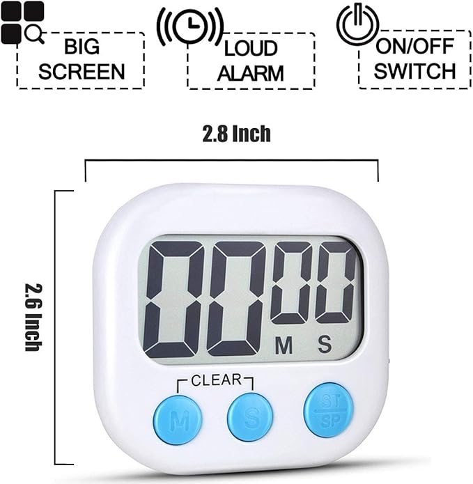 Classroom Timers for Teachers Kids Large Magnetic Digital Timer Teacher Supplies 12 Pack-Blue White