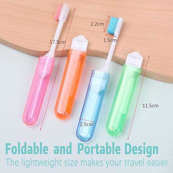 Toothbrush Travel case with 2 Packs Foldable Toothbrush .Portable Toothbrush Holders Travel for Camping Travel Business School Home (Blue)