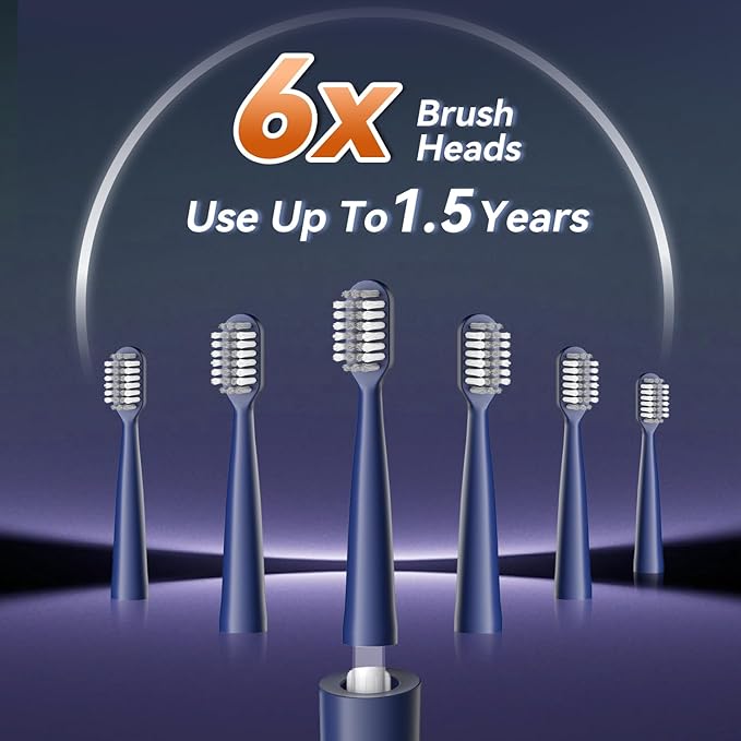 JTF Orthodontic Electric Toothbrush for Braces: 6 U-Shaped Soft Brush Heads, 5 Brushing Mode, 2Min Timer, IPX7 Waterproof, Deep Oral Clean, Rechargeable Sonic Toothbrushes for Tooth with Dental Device