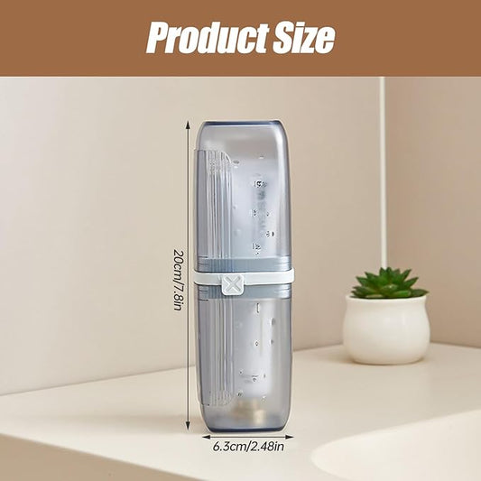 Travel Toothbrush Case & Holder - 2-in-1 Portable Toothbrush Organizer with Cover, Electric Toothbrush Travel case - Toothbrush Holders Travel Case for Camping, Business Trips, Dorm (Light Blue)