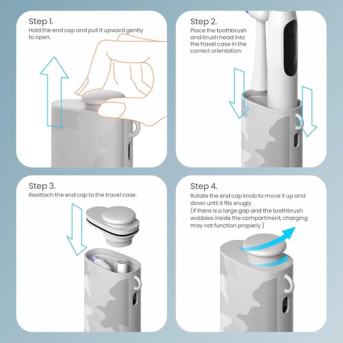 CoolSmile Charging Travel Case Compatible with Oral B Electric Toothbrushes, Fits Oral-B pro 2/ pro 3, pro 600/700/ 1000/1500/ 2000/3000/ 3500/5000/ 7000/ io2/ io3/ io4/ io5/ io6, Blue