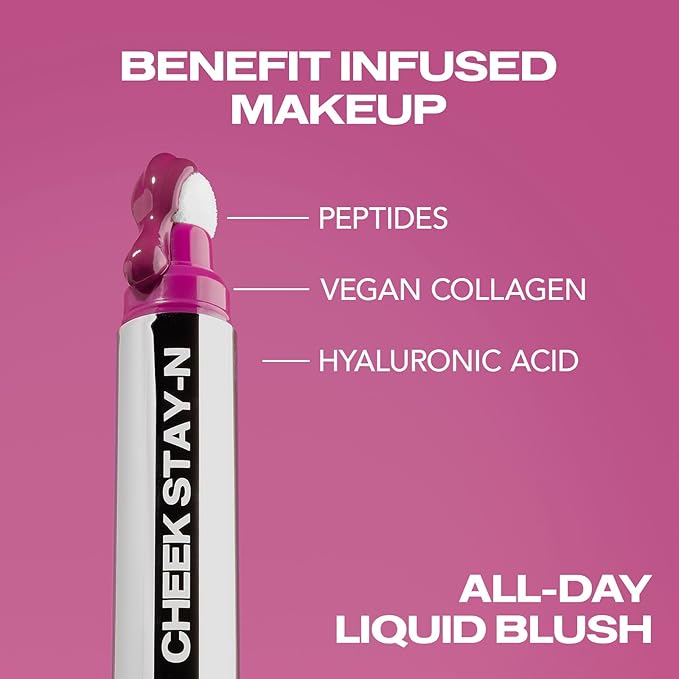 Sacheu Cheek STAY-N Liquid Blush for Cheeks — High Pigment, Buildable, Lightweight Cream Blush for Dewy & Radiant Flushed Cheeks — Long-lasting & Cruelty Free, I'm Bold