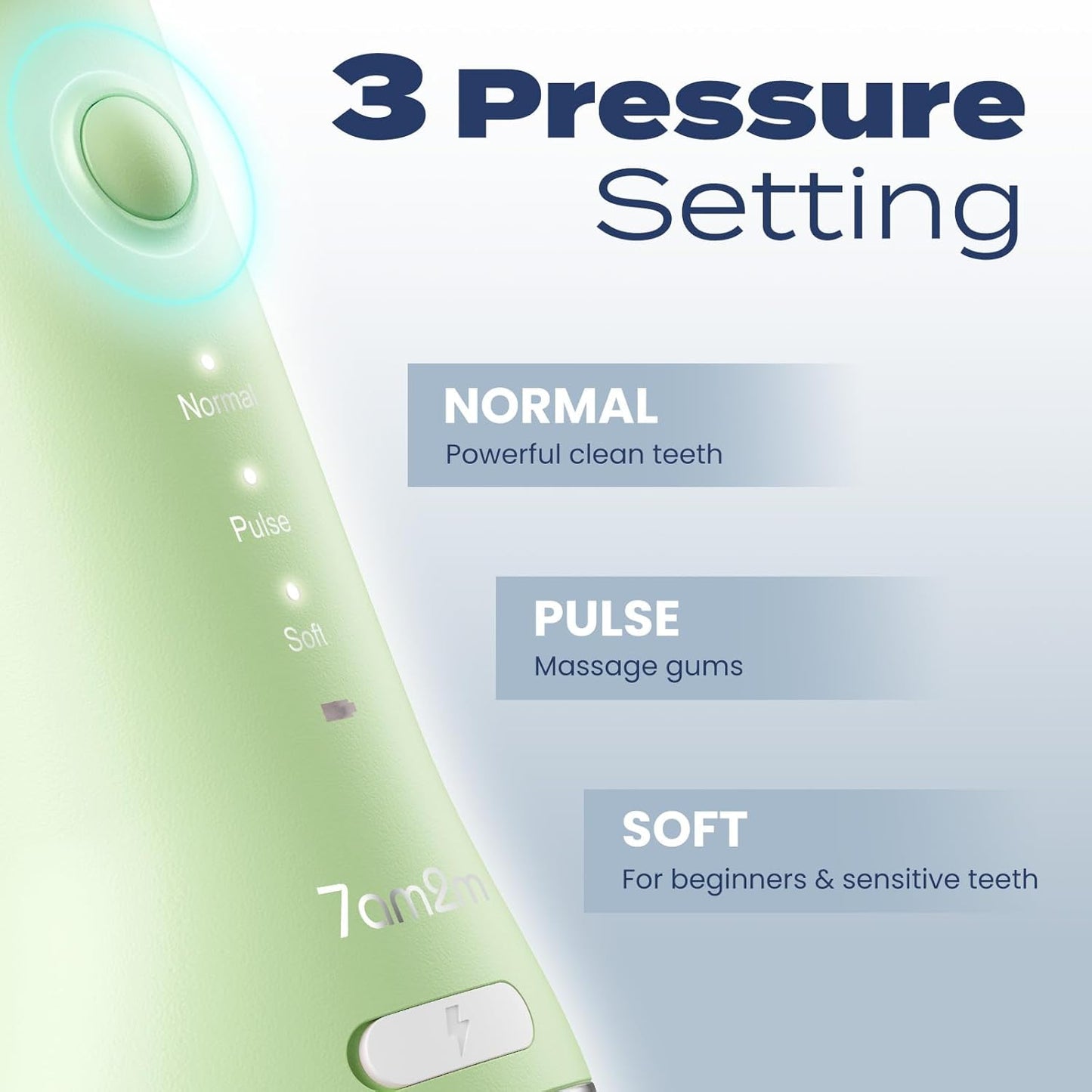 7AM2M Portable Water Flosser Cordless, Water Flosser for Teeth with 3 Modes and 2 Jet Tips, USB C Rechargeable, IPX7 Waterproof, Dental Water Flosser for Travel and Home Use (Green)