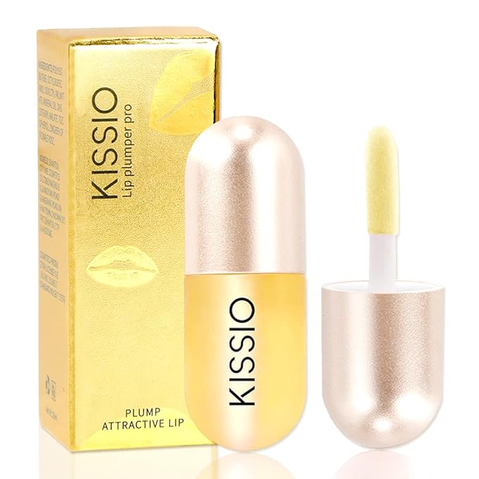 KISSIO Lip Plumperr,Lip Enhancer,Plant Extracts Plumping Lip Serum,Moisturizing Gloss for Fuller Lips and Hydrated,Beauty Lips 5.5ml,Clear