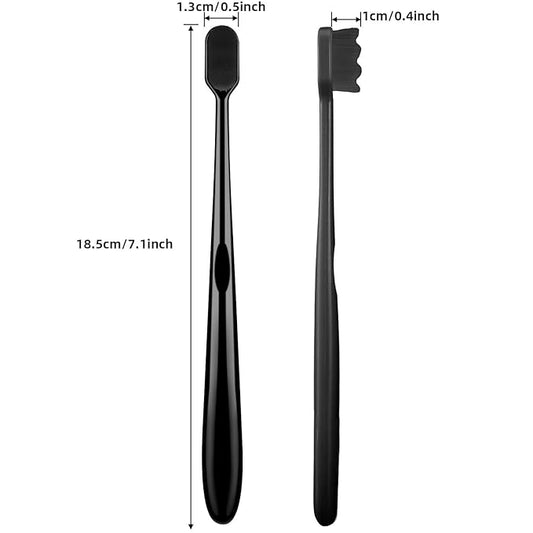 Patelai 8 Pcs Extra Soft Toothbrush Micro Nano with 20, 000 Ultra Soft Bamboo Charcoal Bristles for Adult, Sensitive Gum, Brace and Gum Recession(Black with Black Bristle)