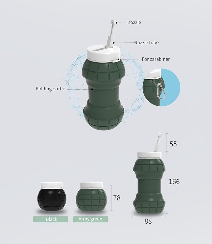 2Clean Portable Bidet - Collapsible & Expandable 550ml | Peri Bottle for Women, Travel Handheld Bidet, Camping Bottle