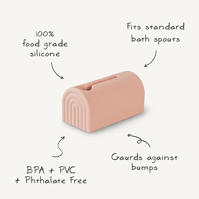 mushie Bath Spout Cover | Soft Silicone Bathtub Faucet Safety Guard for Kids | Universal Fit (Dried Thyme)