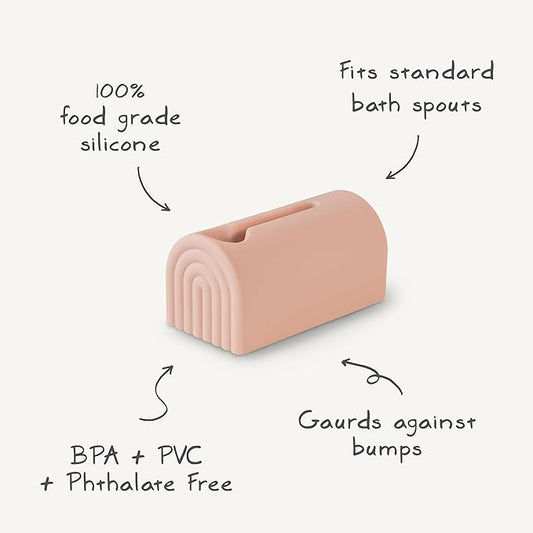 mushie Bath Spout Cover | Soft Silicone Bathtub Faucet Safety Guard for Kids | Universal Fit (Tradewinds)