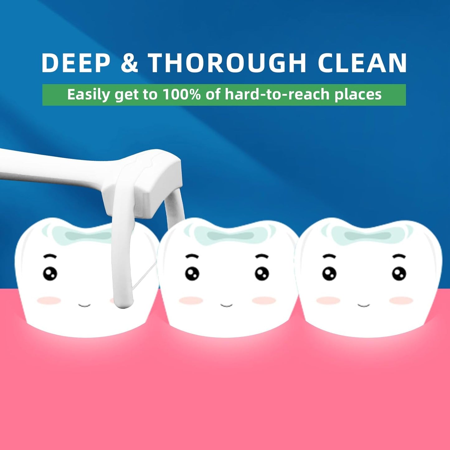 bopika Ultraclean Access Flosser Refill Heads, for Hard to Reach Areas, Mint, Compatible with Listerine Ultraclean Access Flosser, 3 Pack, 120 Count