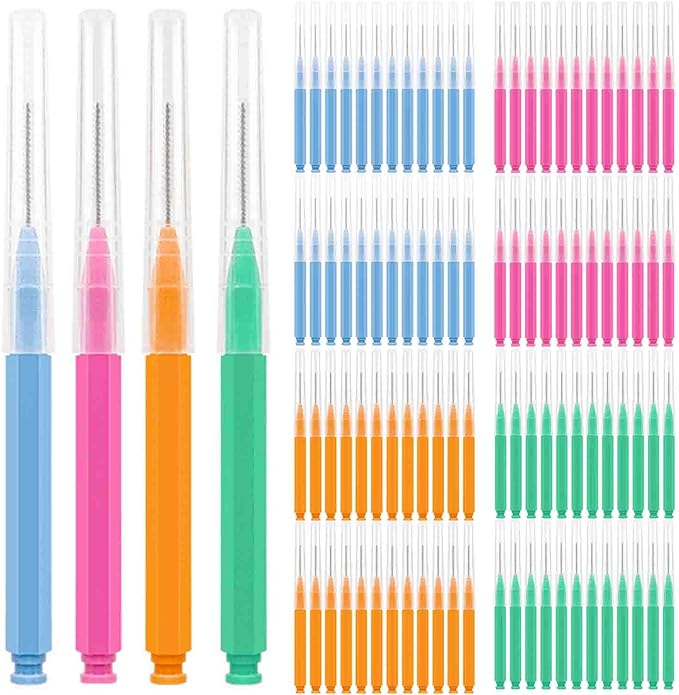 100pcs Interdental Brushes Dental Cleaning Tools Tooth Floss Picks Oral Hygiene Toothpicks