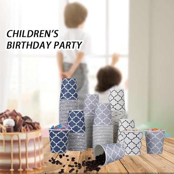 [300 Pack] 3 oz Paper Cups, Small Mouthwash Cups 3 OZ, Mini Disposable Bathroom Cups, Paper Cups 3 Ounce for Bathroom, Supermarket, Birthday Party, Travel, Events, Picnic, BBQ