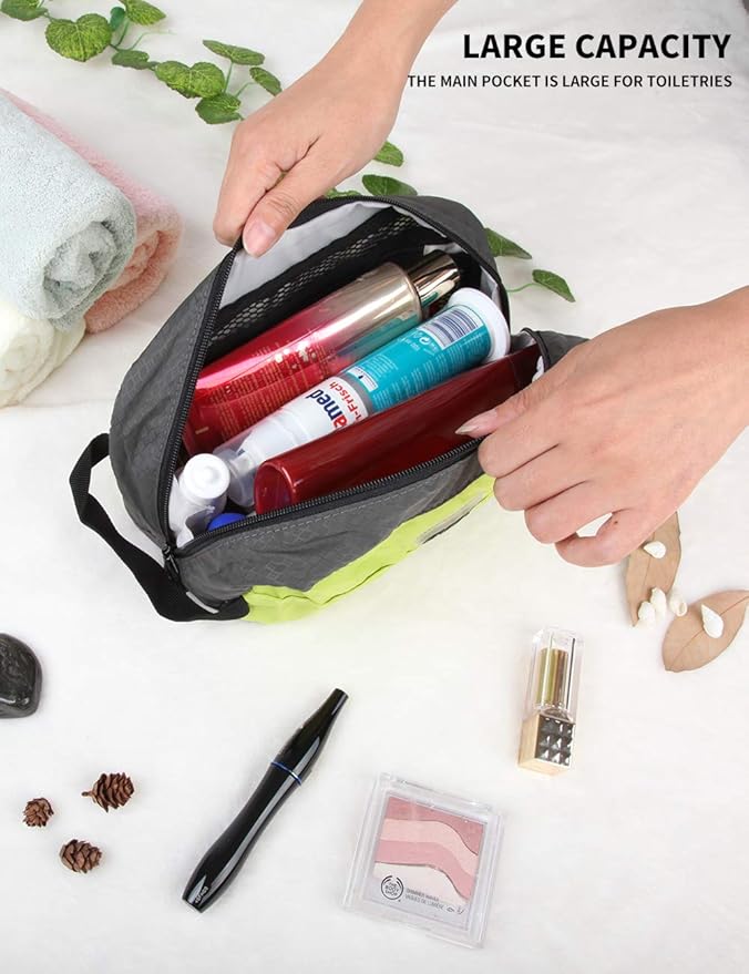 GOX Travel Toiletry Bag Dopp Kit Case Small Zippered Bag Pouch for Women(Green)