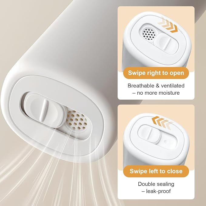 Ventilated Toothbrush Travel Case with Toothpaste Dispenser Portable Travel Toothbrush Holder – Leakproof Twist-Lock Design | for Electric/Manual Brushes, Gym, Camping & School