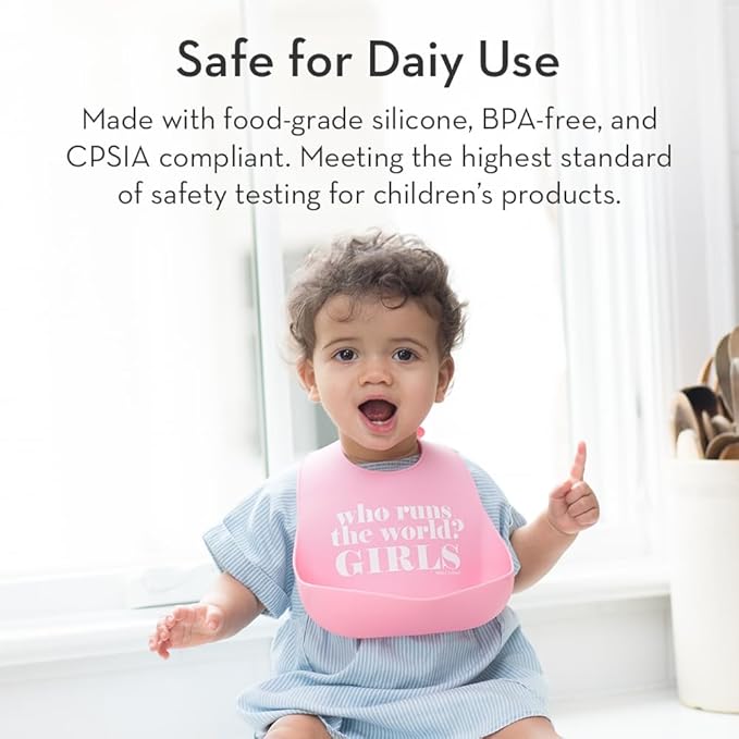 Baby Bib for Eating by Bella Tunno, Waterproof Silicone Bib with Large Food Catcher, Adjustable Fit for Babies 4-12 months & Toddlers 1-3 Years, Boys & Girls, Party Animal