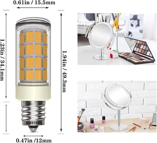 LED Bulbs 3 Pack Makeup Mirror Bulb Replacement for Cosmetic Vanity Makeup Mirror with Single Double Sided Lighted Magnification, Equivalent to 35W Incandescent Bulb 350LM AC120V (Warm White 3000K)