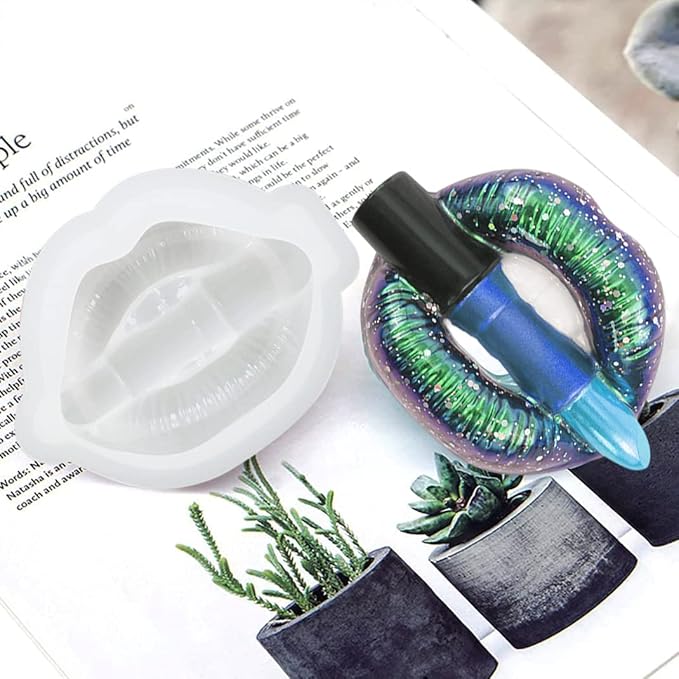 3 pcs Lips Resin Mold 3D Witchy Décor Molds Resin Art Molds Ornament Silicone UV Epoxy Casting Molds for DIY Unique