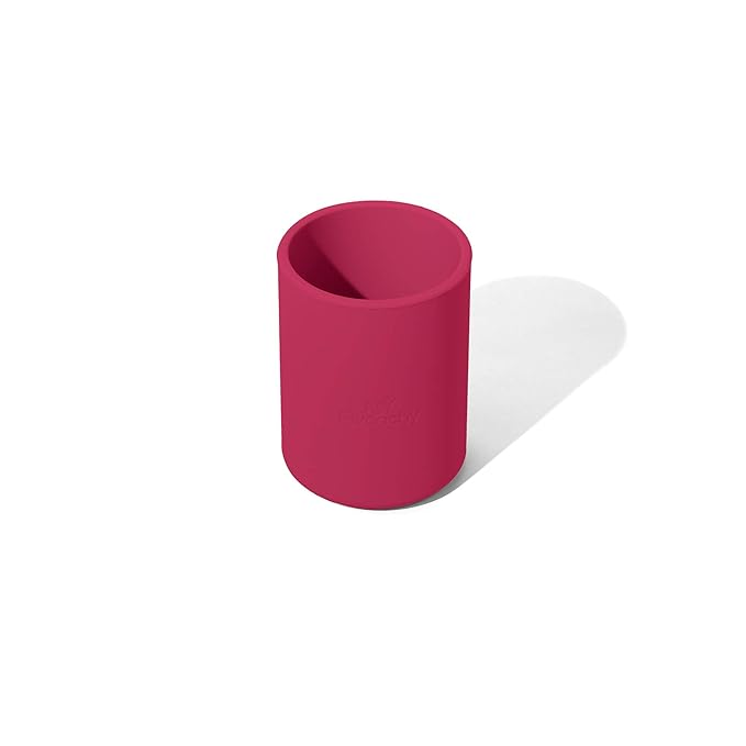 Avanchy Silicone Training Sippy Cup with Straw Lid – Tiny Cup for Babies 6+ Months to Toddlers 1 Year Old – 5 oz Infant Water Cup for Baby Led Weaning, Magenta