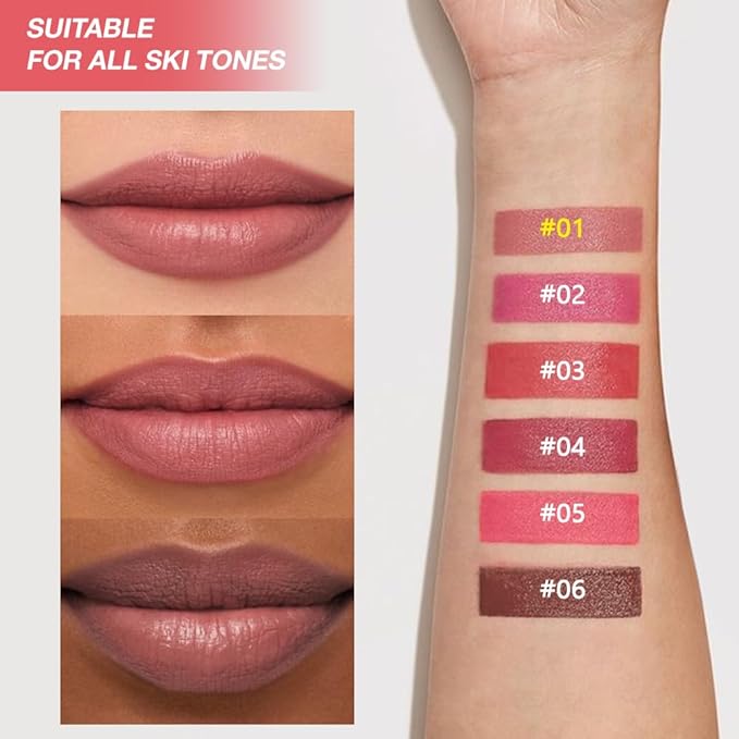 Indian Red Matte Lipstick Crayon - High Pigment Creamy Formula, Waterproof Long Lasting, Smooth Glide Application, Non-Sticklipstick, Ultra Thin Lightweight,Velvet Matte Lip Feel for Women 01#