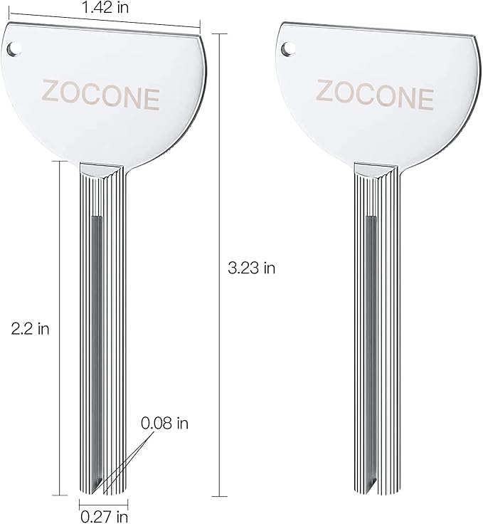 ZOCONE Toothpaste Squeezer, 6pcs Metal Tube Squeezer Key Stainless Steel Toothpaste Roller Tube Wringer for Paint, Cream, Cosmetic and Hair Dye(C)
