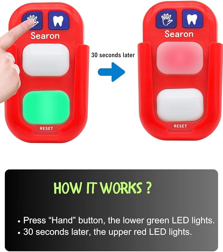 Searon Toothbrush Timer for Kids, 2 Minutes Teeth Brushing, 20 Seconds Hands Washing Timer for Kids Brushing Teeth Washing Hands