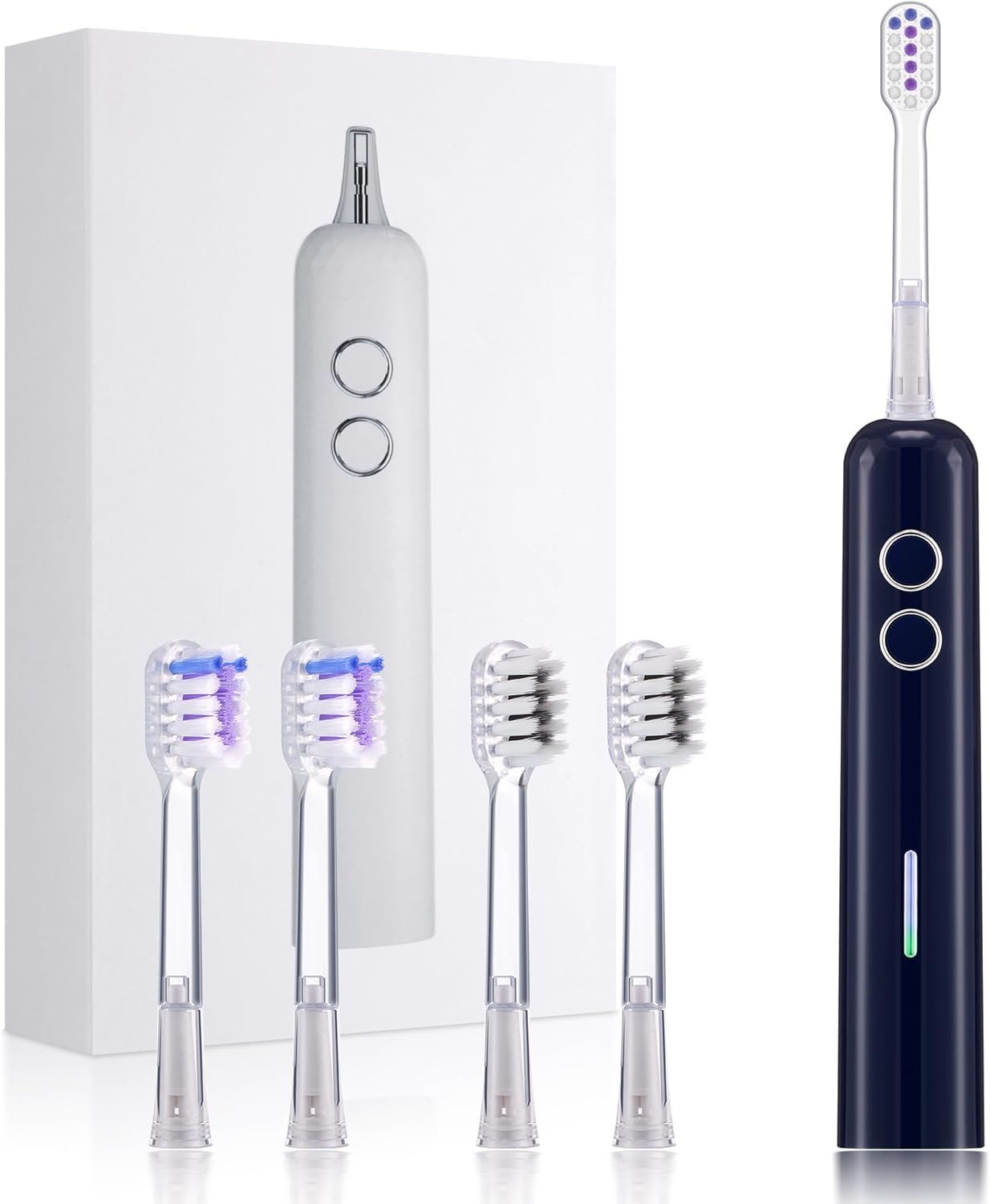 Electric Toothbrush for Adults Sonic Vibration Deep Mouth Cleaning Teeth Whitening Free 4 Toothbrush Heads Super Soft Bristles 3 Modes 90 Days Lifespan IPX7 Waterproof (Color Available)
