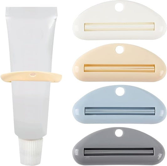 4PCS Toothpaste Squeezer,Toothpaste Dispenser,Plastic Toothpaste Tube Squeezer,Hanging Tooth Paste Clips Roller Squeezer Holder,Suitable for Toothpaste Cream Cosmetics and Paint(Colorful)