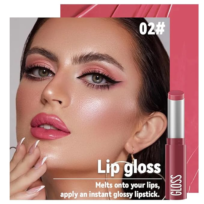 Pink Honey Tinted Lip Stain Lip Balm Lip Gloss Lipstick, Sheer Hydrating Lip Stains Tint, Moisturizing Lip Color for All Skin Tones, Nourishing Lip Balm with a Hint of Natural Black Cherry