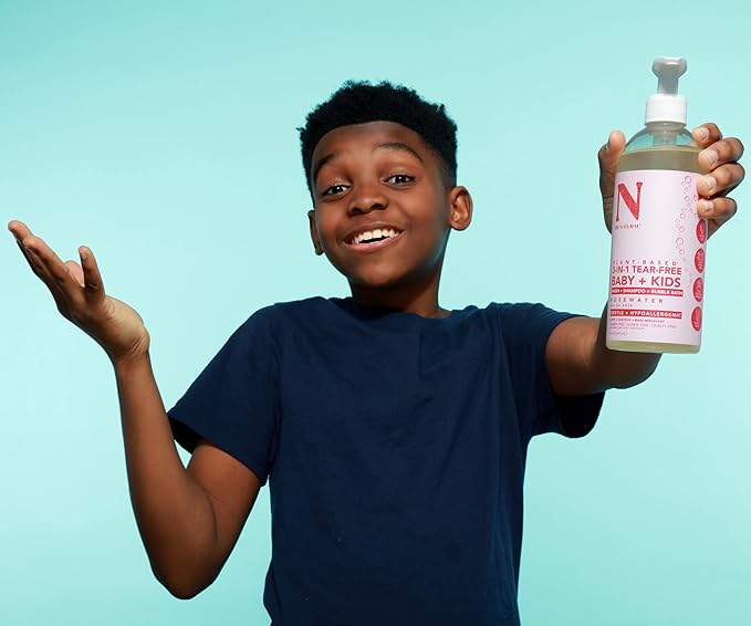 Dr. Natural 3-in-1 Tear-Free Baby Plus Kids Soap - Head-to-Toe Baby Soap and Shampoo - Sensitive Skin Moisturizing Body Wash - Rosewater - 16 oz.